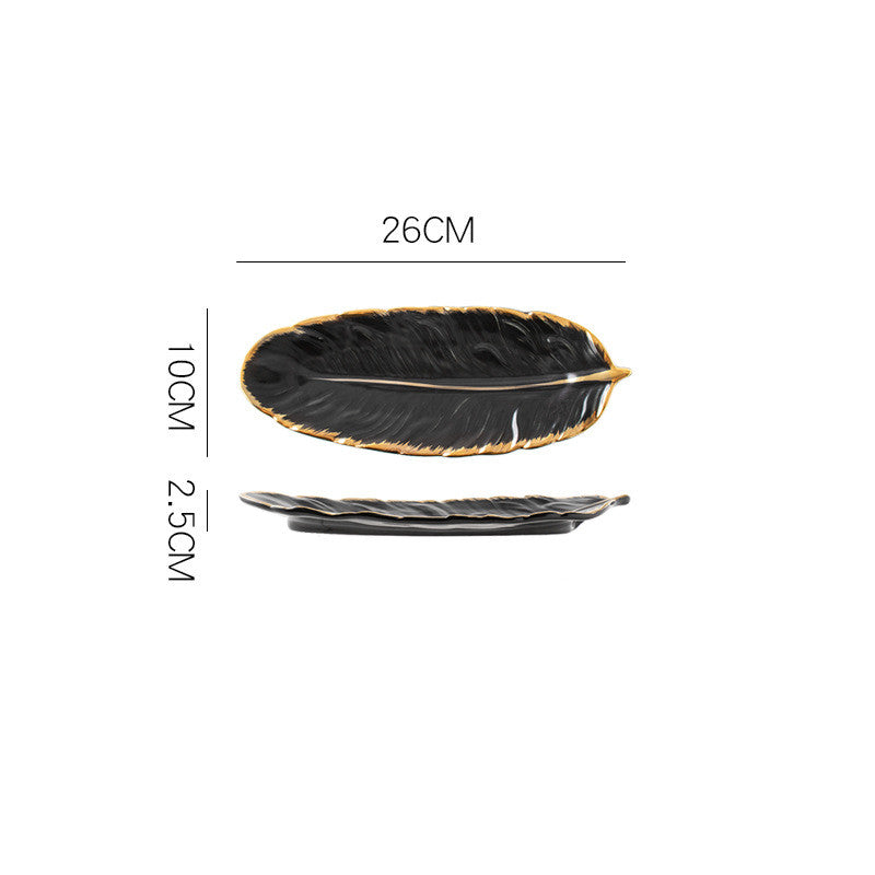Nordic Style Gold Rim Feather Tray