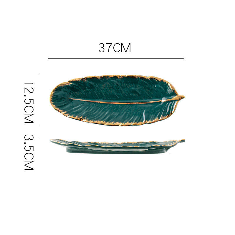 Nordic Style Gold Rim Feather Tray