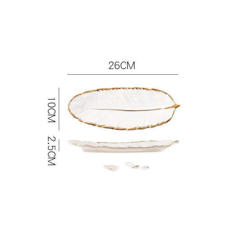 Nordic Style Gold Rim Feather Tray