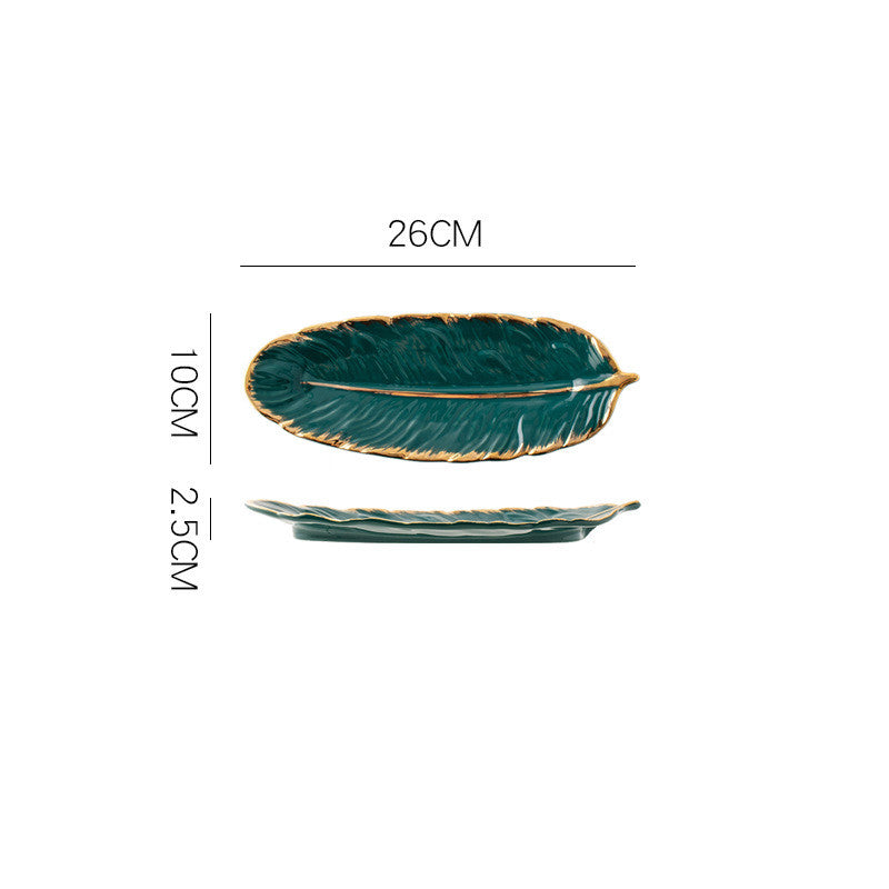 Nordic Style Gold Rim Feather Tray