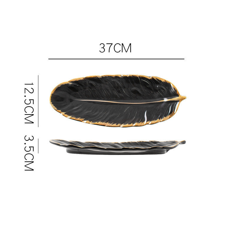 Nordic Style Gold Rim Feather Tray