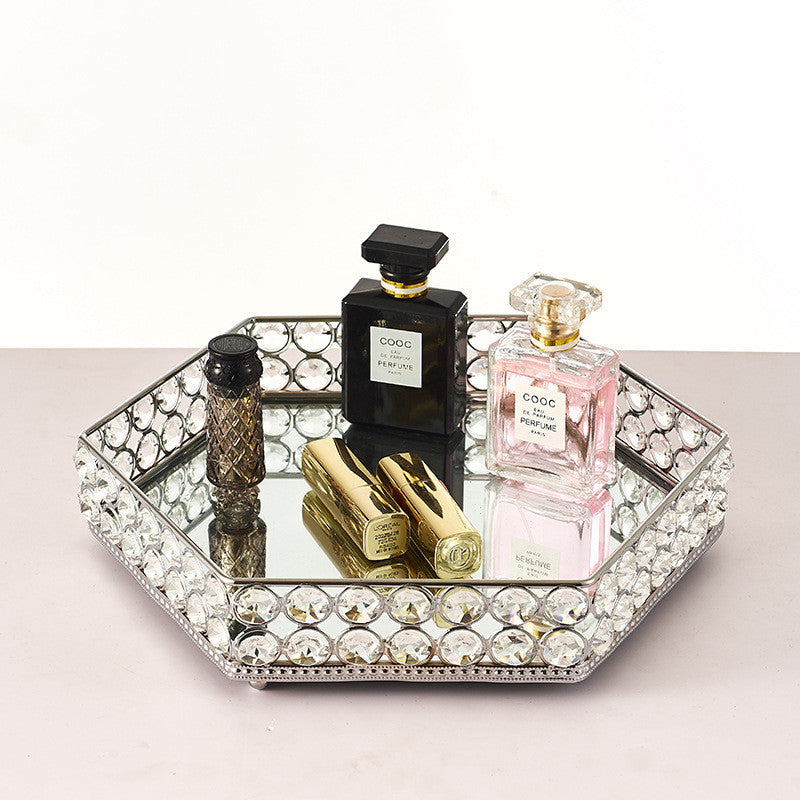 Mirror Fruit Tray Cosmetic Tool Storage Tray