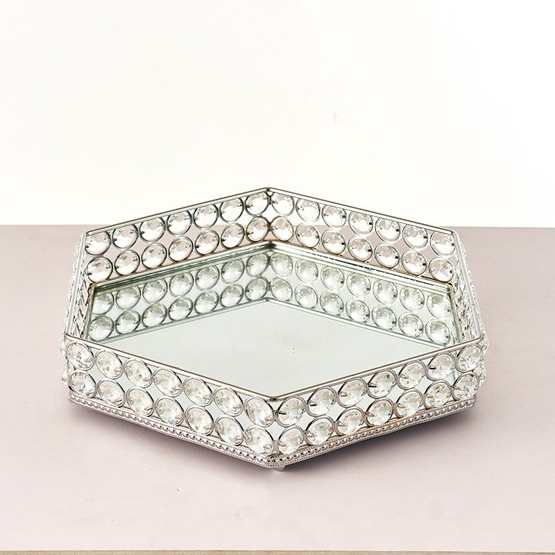 Mirror Fruit Tray Cosmetic Tool Storage Tray