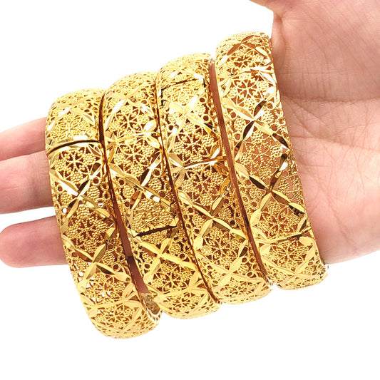 Gold Plated Openwork Copper Bracelet