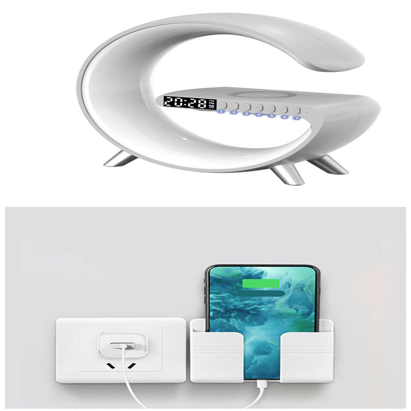 Intelligent G Shaped LED Lamp Bluetooth Speaker Wireless Charger Atmosphere Lamp