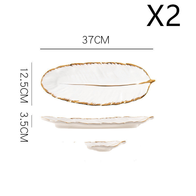 Nordic Style Gold Rim Feather Tray