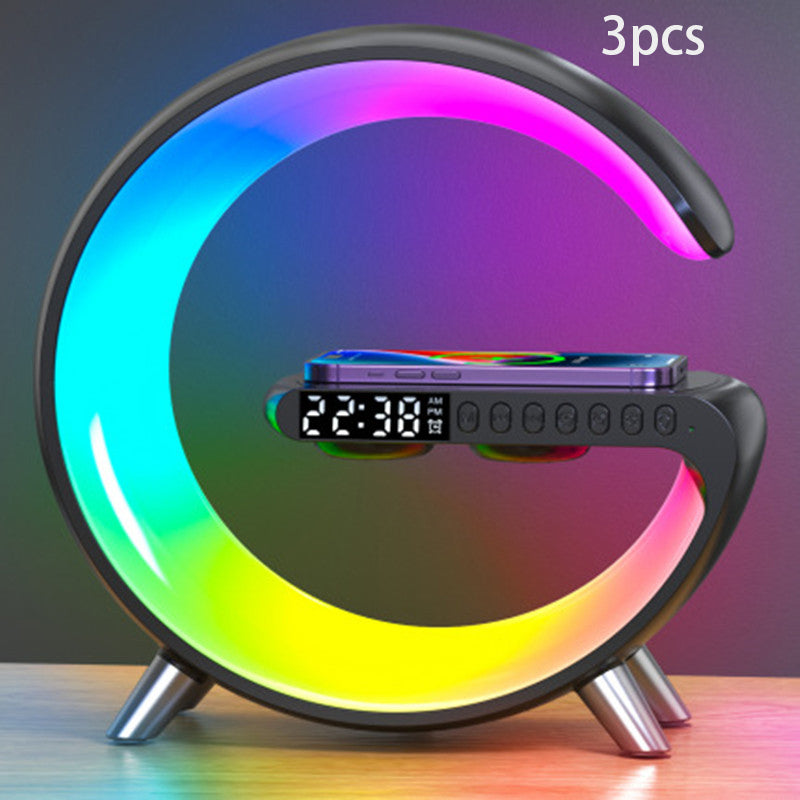 Intelligent G Shaped LED Lamp Bluetooth Speaker Wireless Charger Atmosphere Lamp