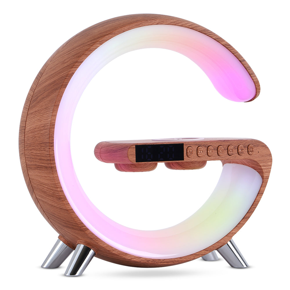 Intelligent G Shaped LED Lamp Bluetooth Speaker Wireless Charger Atmosphere Lamp