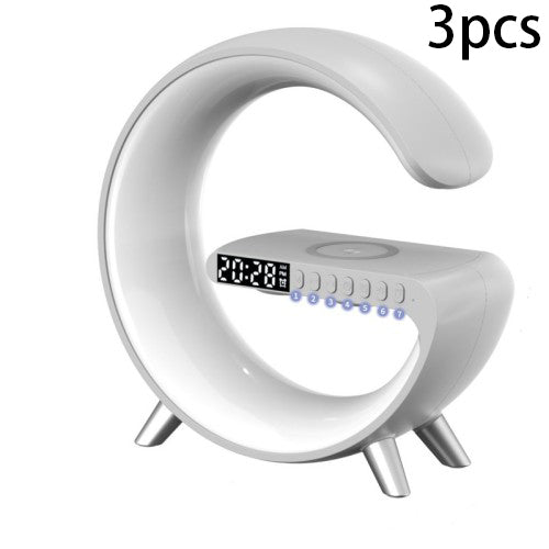 Intelligent G Shaped LED Lamp Bluetooth Speaker Wireless Charger Atmosphere Lamp
