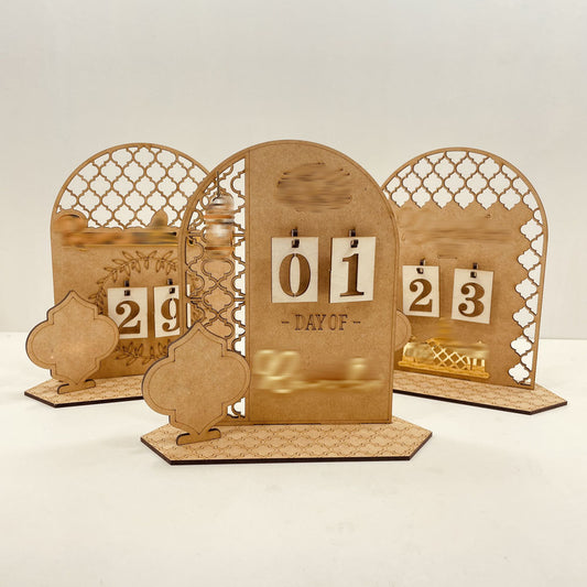 Ramadan Countdown Calendar Ornaments Wooden