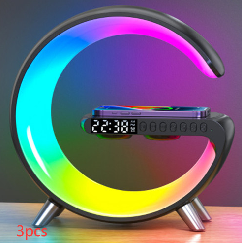 Intelligent G Shaped LED Lamp Bluetooth Speaker Wireless Charger Atmosphere Lamp