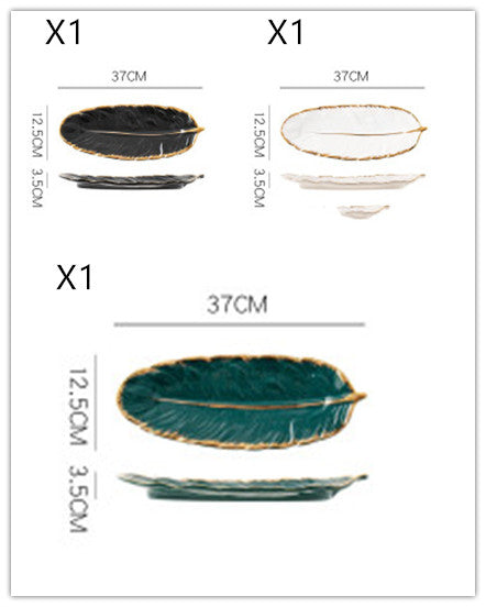 Nordic Style Gold Rim Feather Tray