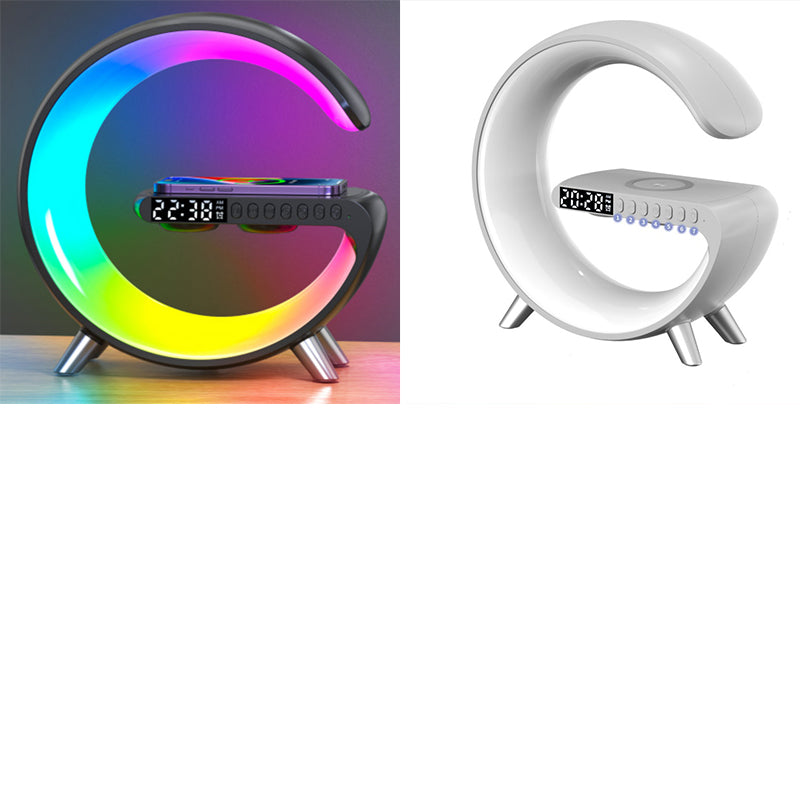 Intelligent G Shaped LED Lamp Bluetooth Speaker Wireless Charger Atmosphere Lamp