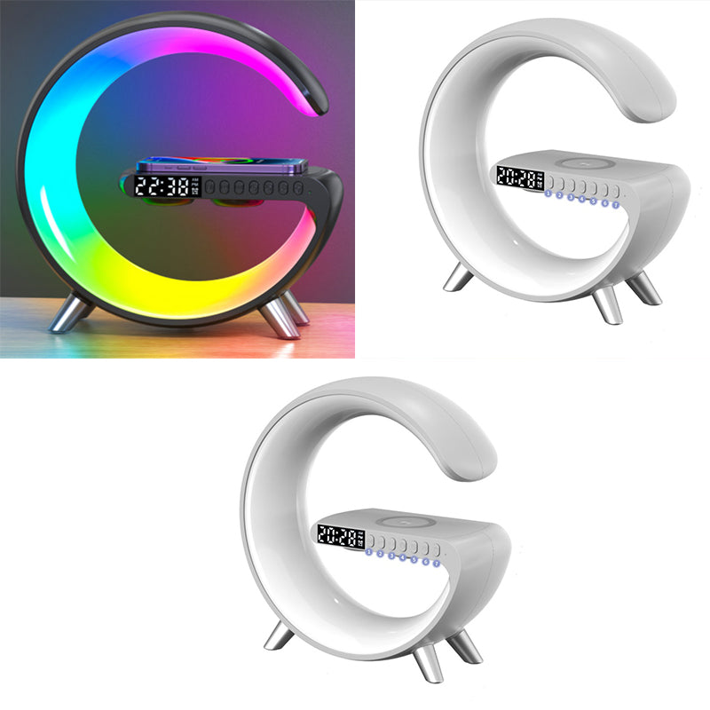 Intelligent G Shaped LED Lamp Bluetooth Speaker Wireless Charger Atmosphere Lamp