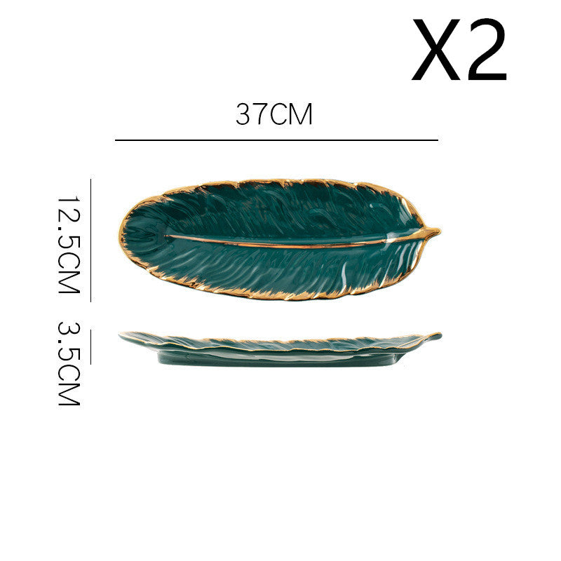 Nordic Style Gold Rim Feather Tray