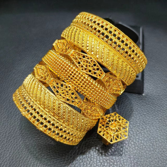 Large Women's Imitation Copper Gold-plated Open Bracelet