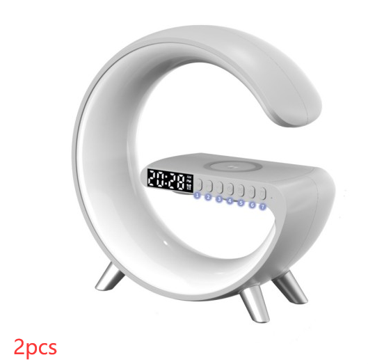 Intelligent G Shaped LED Lamp Bluetooth Speaker Wireless Charger Atmosphere Lamp