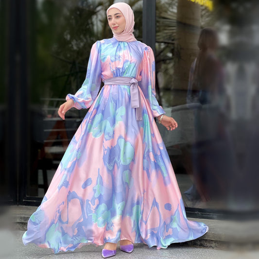 European And American Middle East Pure Beautiful Printed Dress