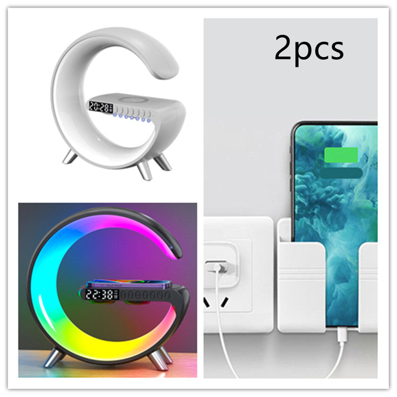 Intelligent G Shaped LED Lamp Bluetooth Speaker Wireless Charger Atmosphere Lamp