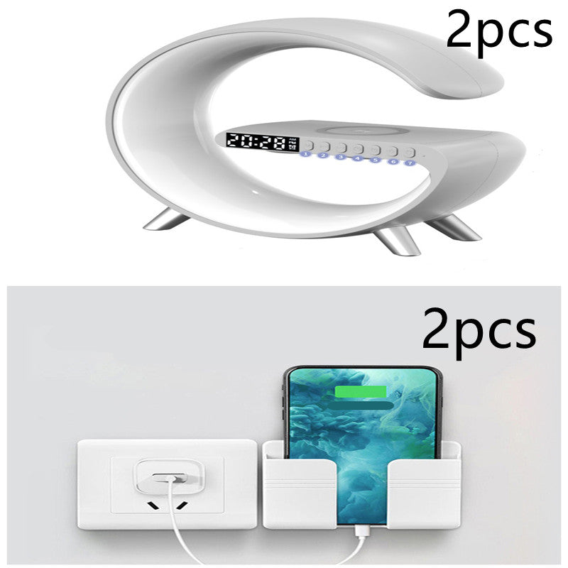 Intelligent G Shaped LED Lamp Bluetooth Speaker Wireless Charger Atmosphere Lamp