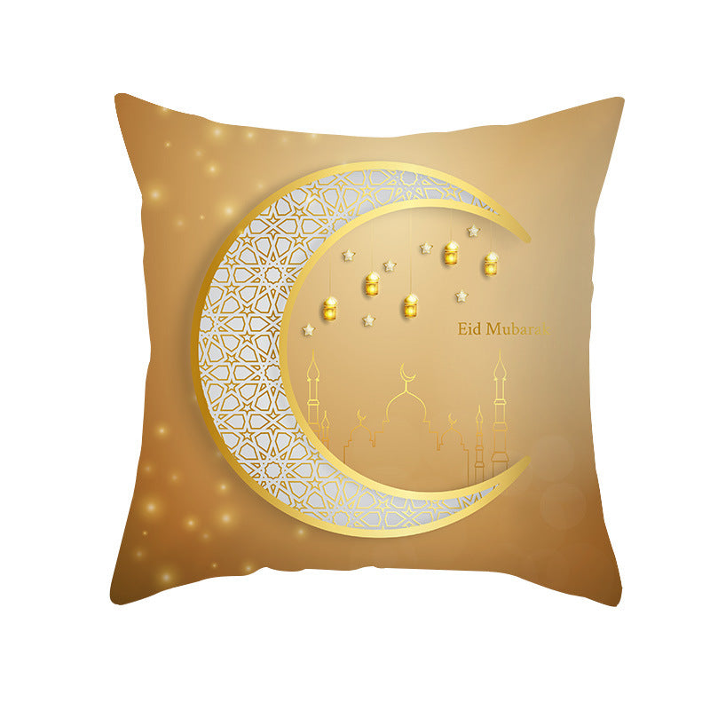 Golden Moon Peach Skin Ethnic Print Pillowcase