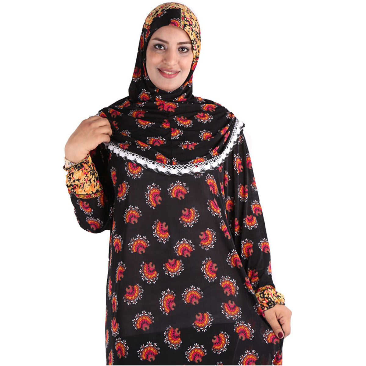 Muslim Robe Women's Arab Prayer Robe Printed Fabric Polyester