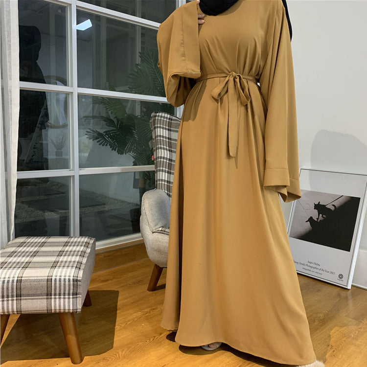 Middle East Jalabiya Pure Color Robe