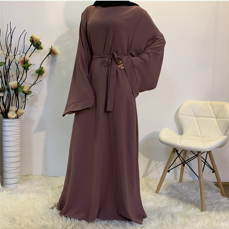 Middle East Jalabiya Pure Color Robe