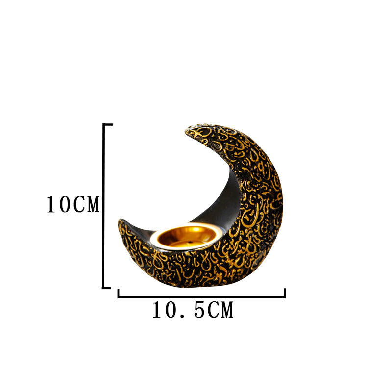 Moon Crescent Resin Incense Burner Ancient And Elegant European-style Desktop Decoration Aromatherapy Burner