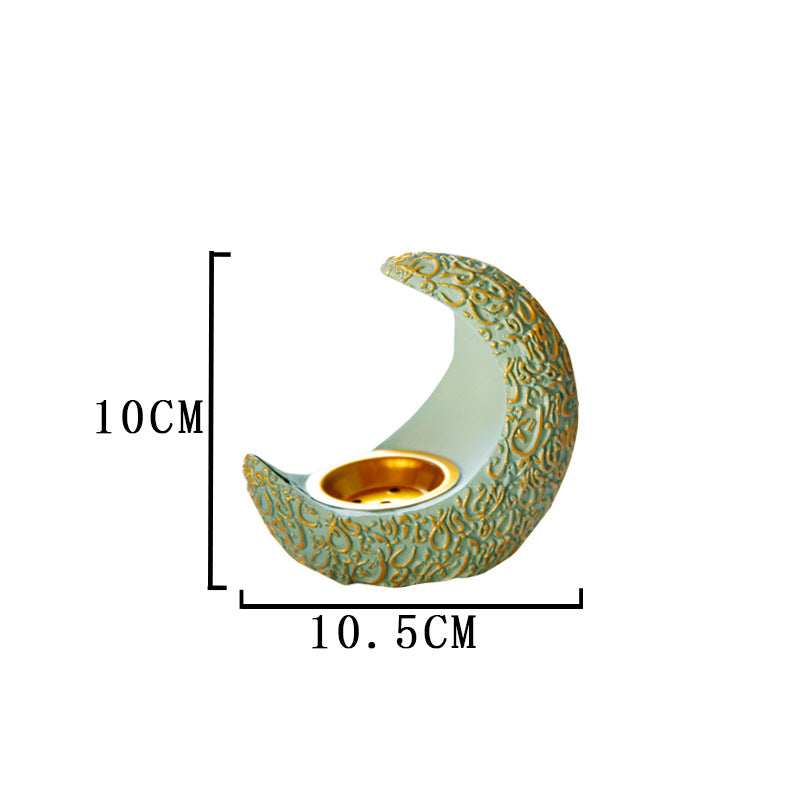 Moon Crescent Resin Incense Burner Ancient And Elegant European-style Desktop Decoration Aromatherapy Burner