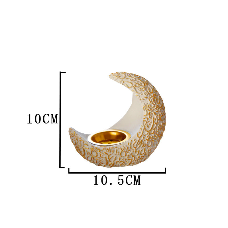 Moon Crescent Resin Incense Burner Ancient And Elegant European-style Desktop Decoration Aromatherapy Burner