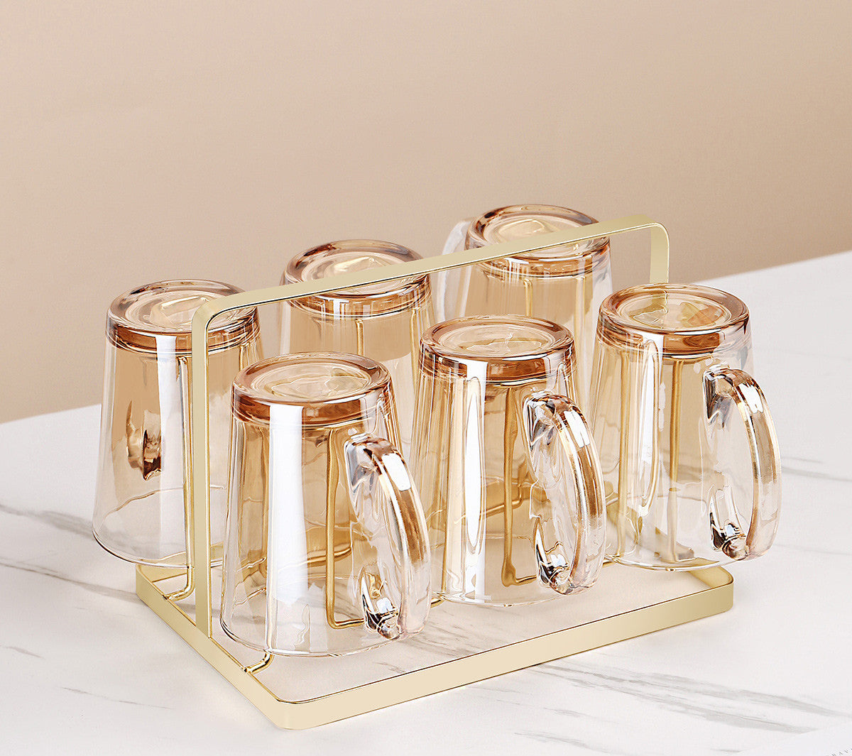 Brown Glass With Light Luxury Color Drinking Cup Female Summer Heat-resistant Tea Cup Kettle Living Room Household Set