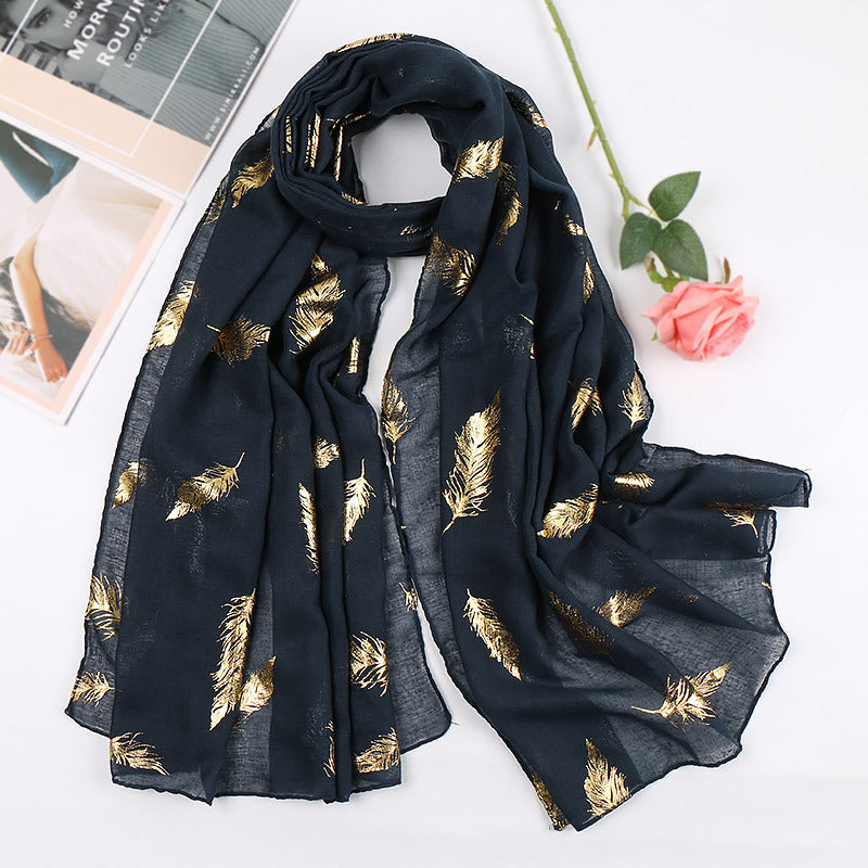 Feather Bronzing Cotton Scarf