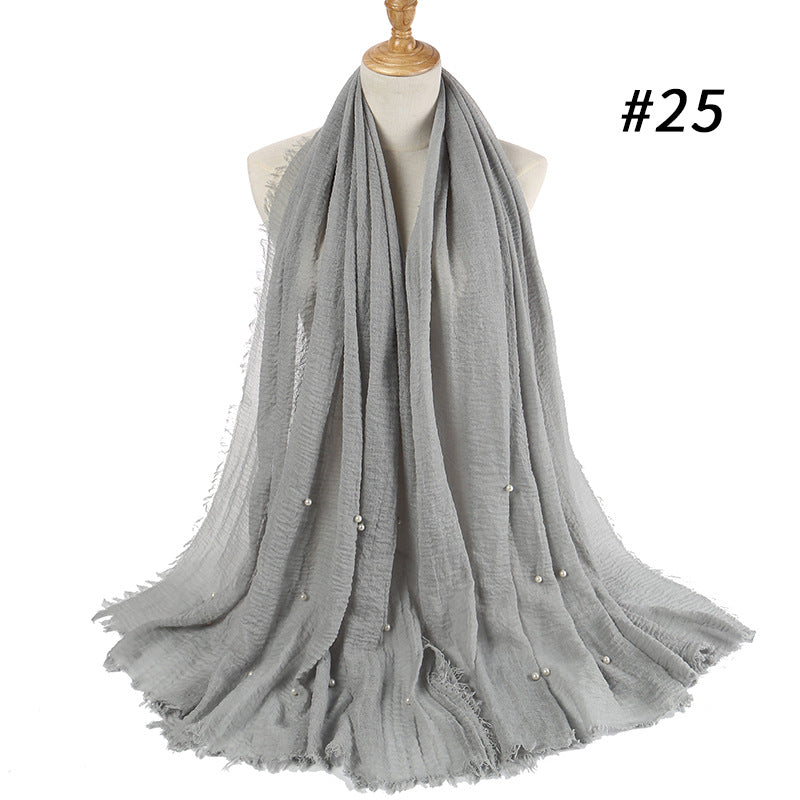 Cotton and Linen Crumpled Scarf