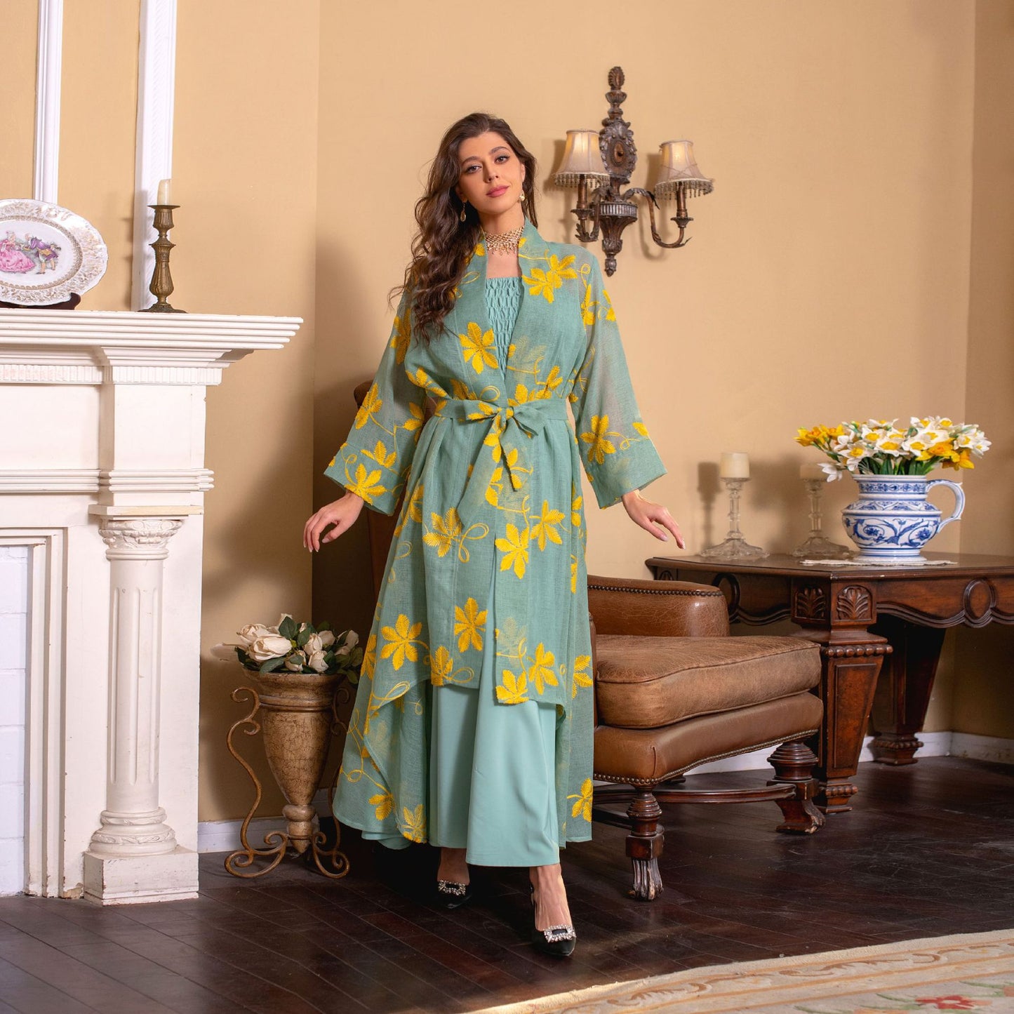 Women's Temperament Fashion Ethnic Wind Embroidery Dress Set