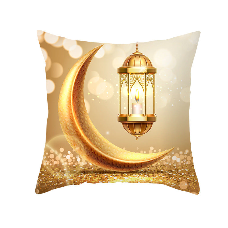 Golden Moon Peach Skin Ethnic Print Pillowcase