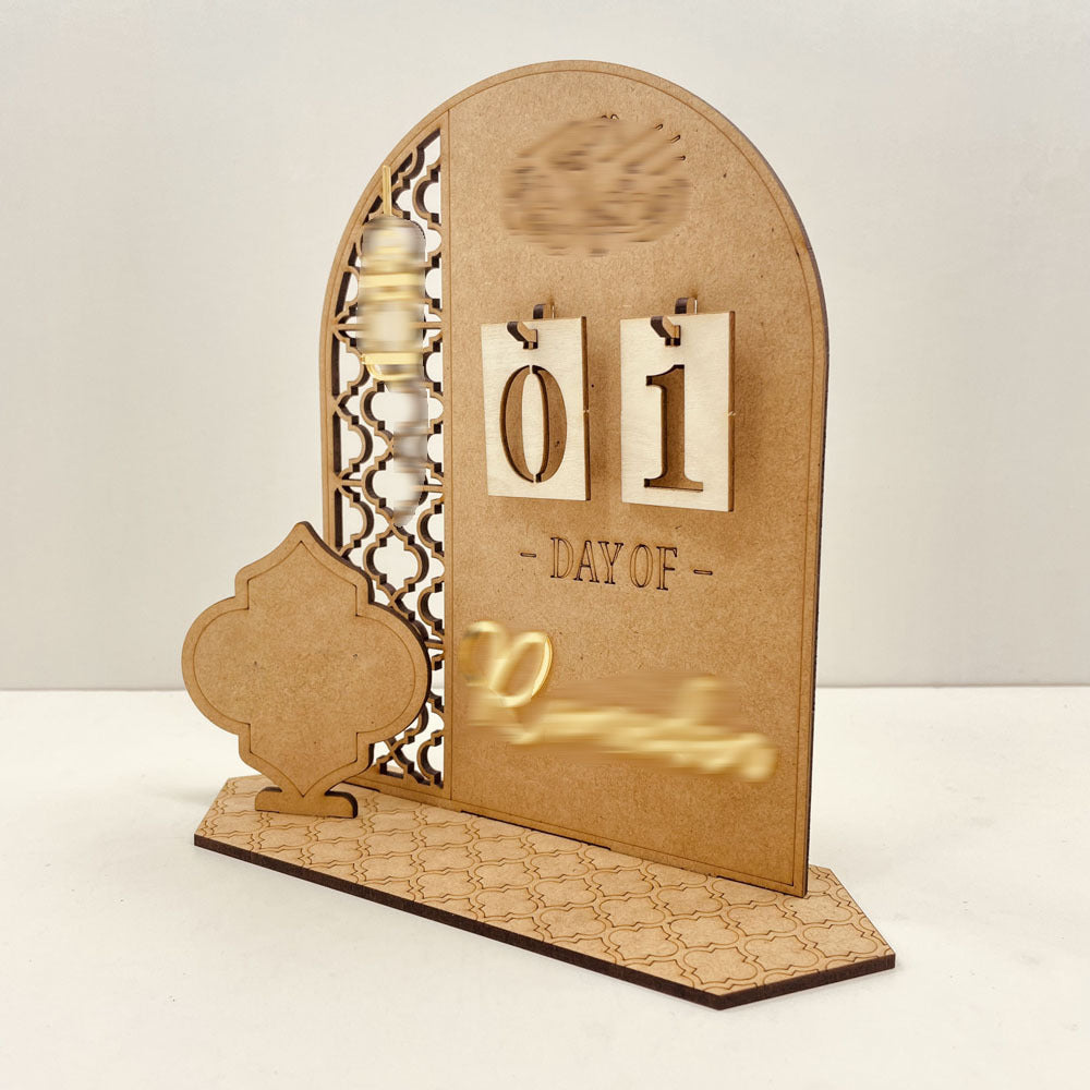 Ramadan Countdown Calendar Ornaments Wooden