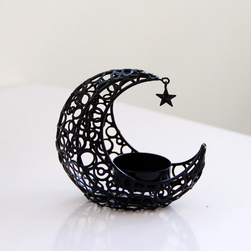 Moon Candlestick Metal Ornaments Modern Luxury