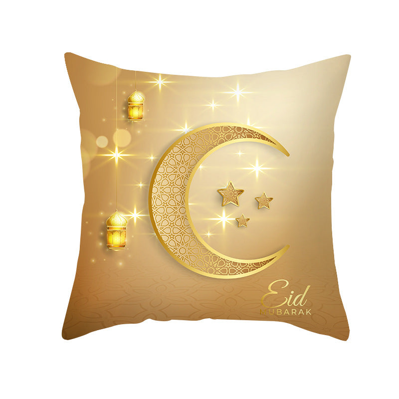 Golden Moon Peach Skin Ethnic Print Pillowcase