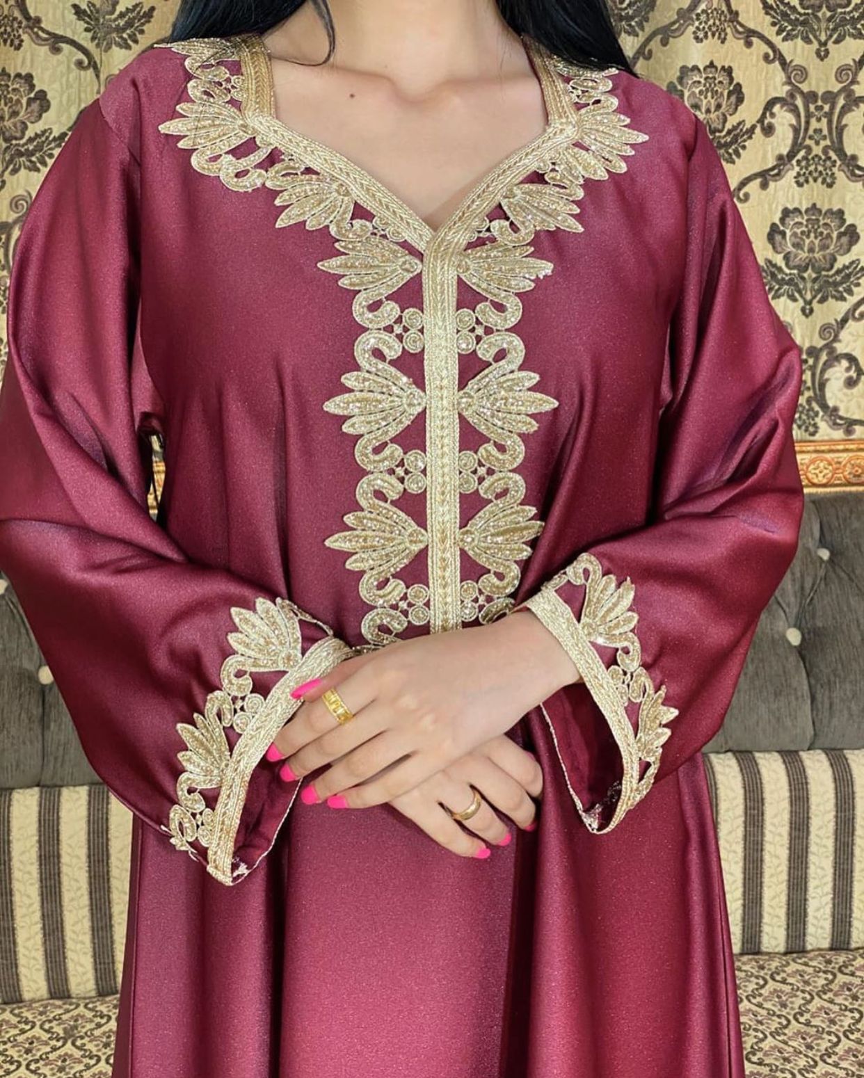 Bronzing Lace Jalabiya Dress