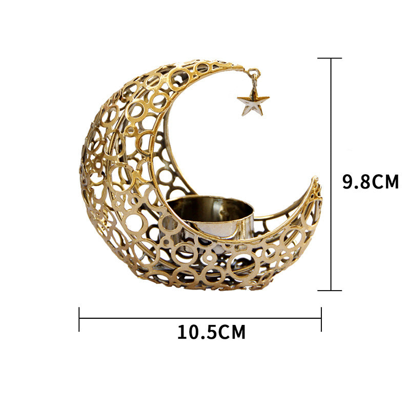 Moon Candlestick Metal Ornaments Modern Luxury