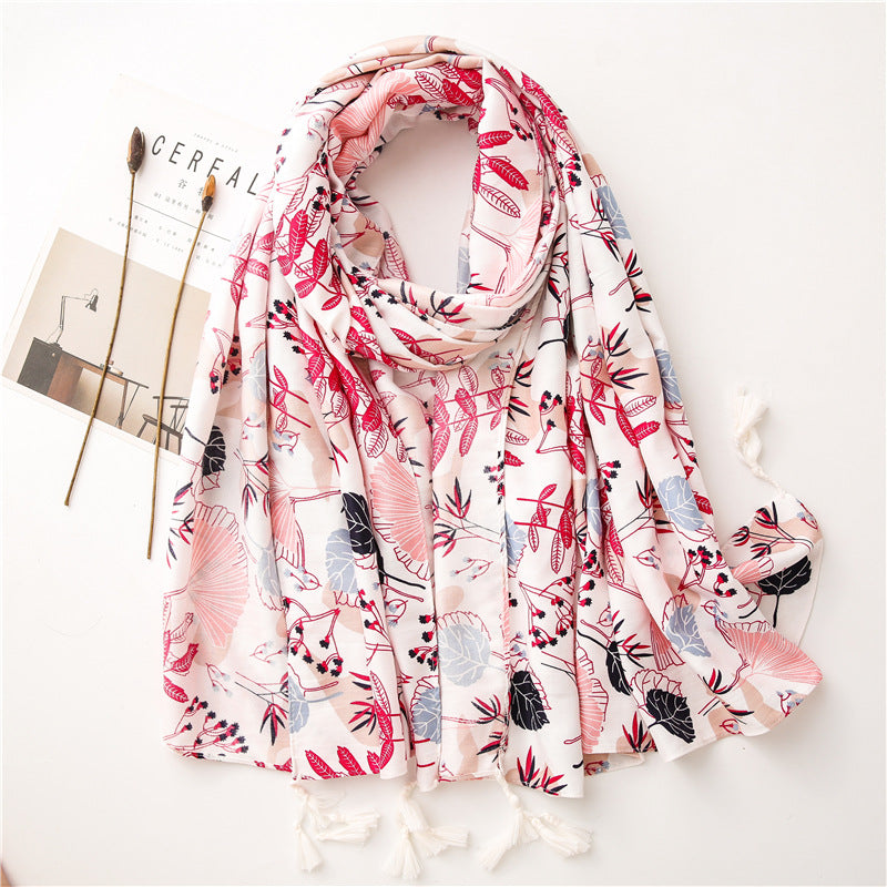 Tourist Holiday Plant Flower Scarf Female