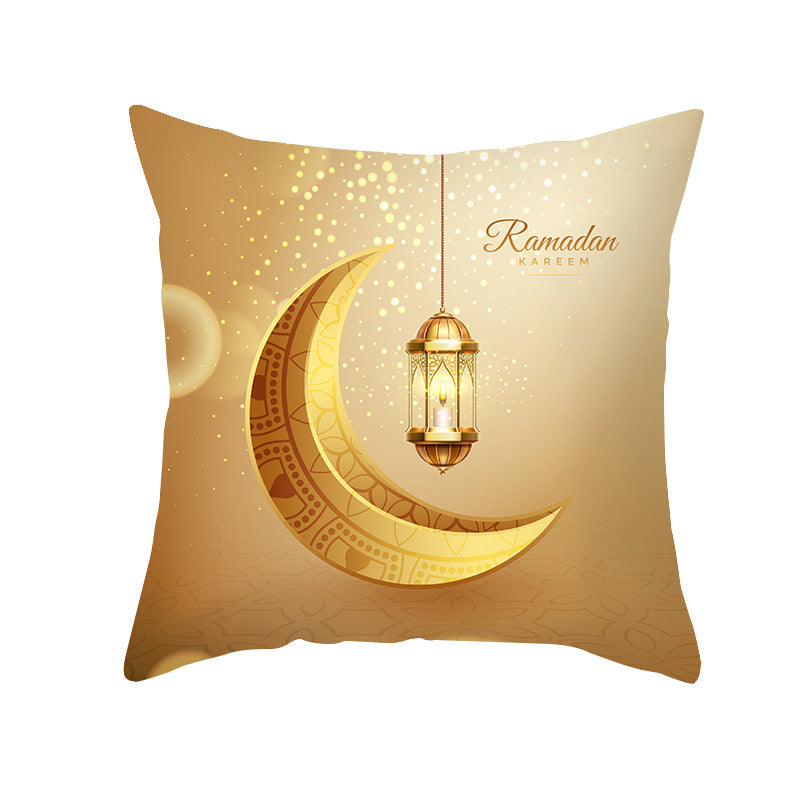 Golden Moon Peach Skin Ethnic Print Pillowcase