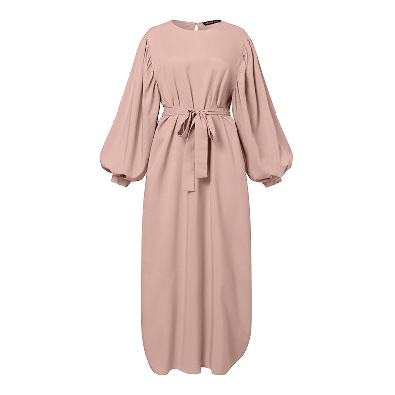 Solid Color Long Sleeve Dress