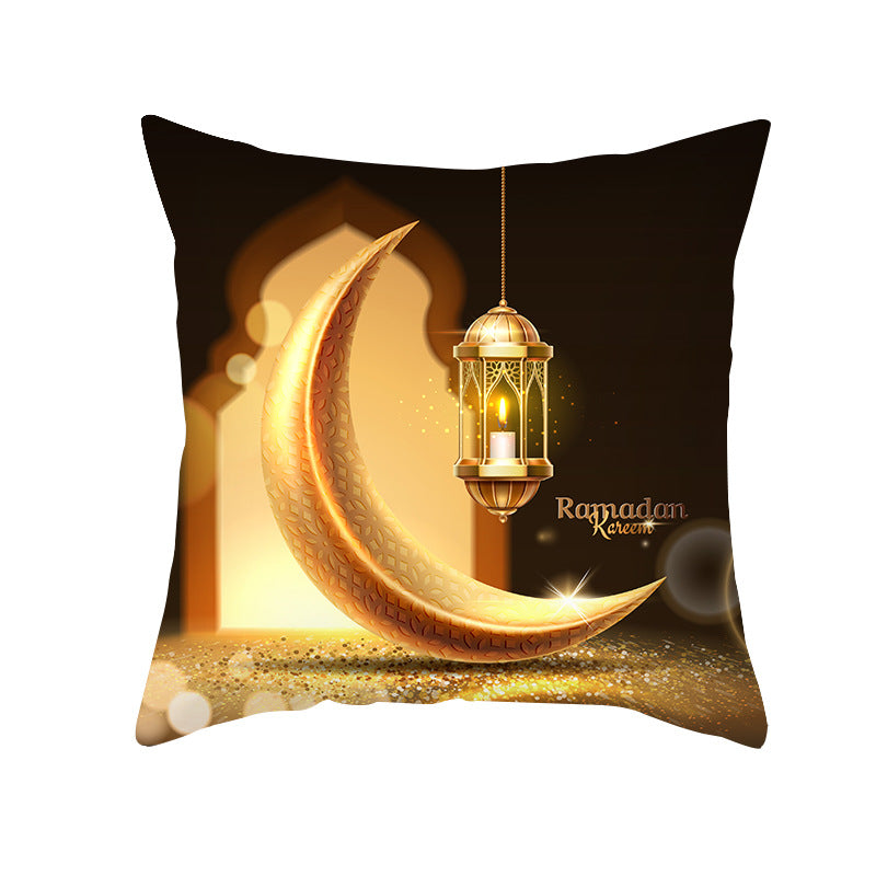 Golden Moon Peach Skin Ethnic Print Pillowcase