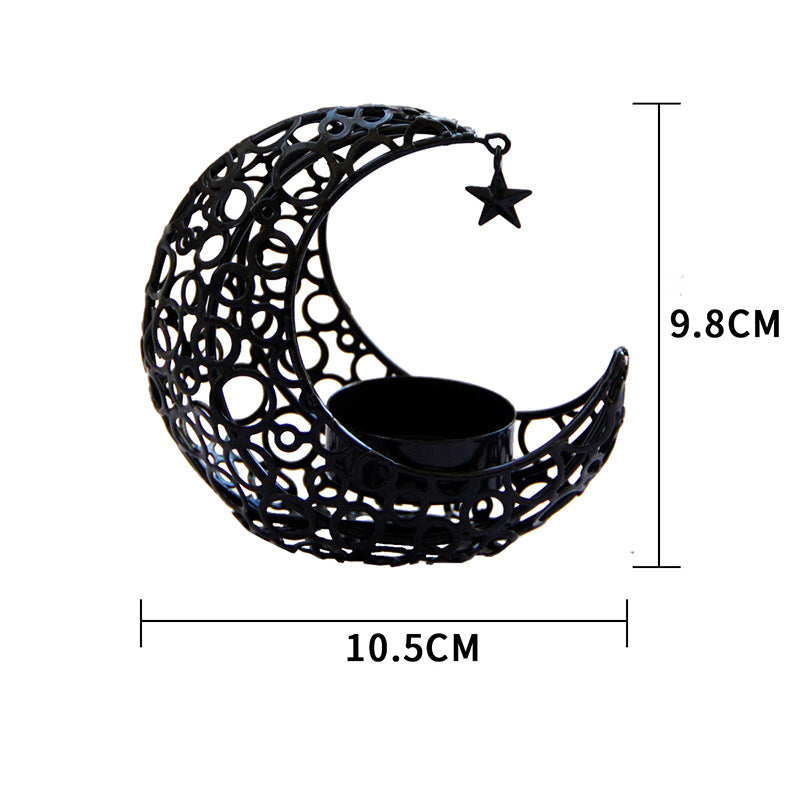 Moon Candlestick Metal Ornaments Modern Luxury