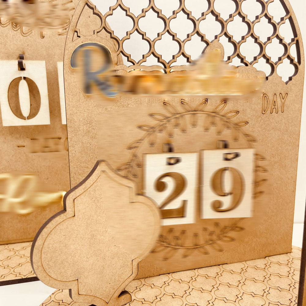 Ramadan Countdown Calendar Ornaments Wooden