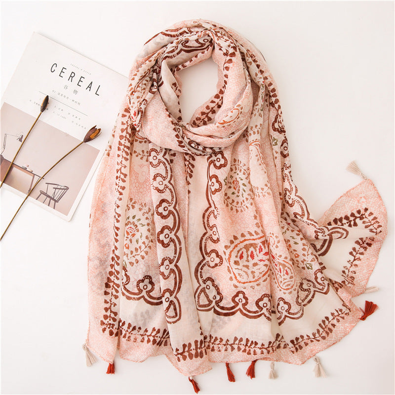 Gentle Linen Cotton Embrace Shawl