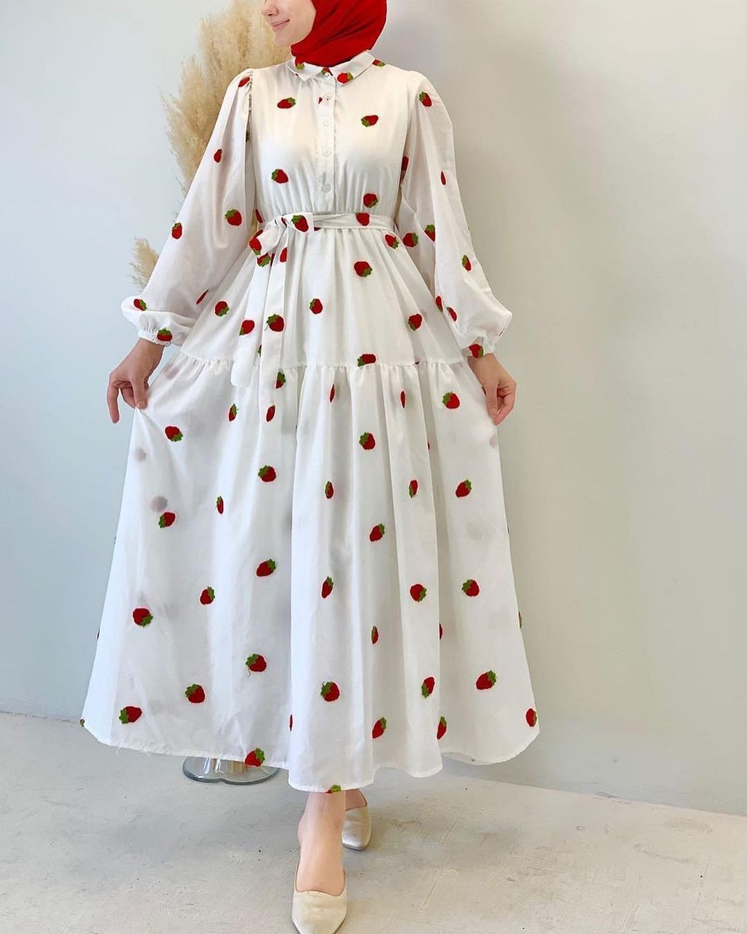 Cotton Long Sleeve Simple Shirt Long Dress