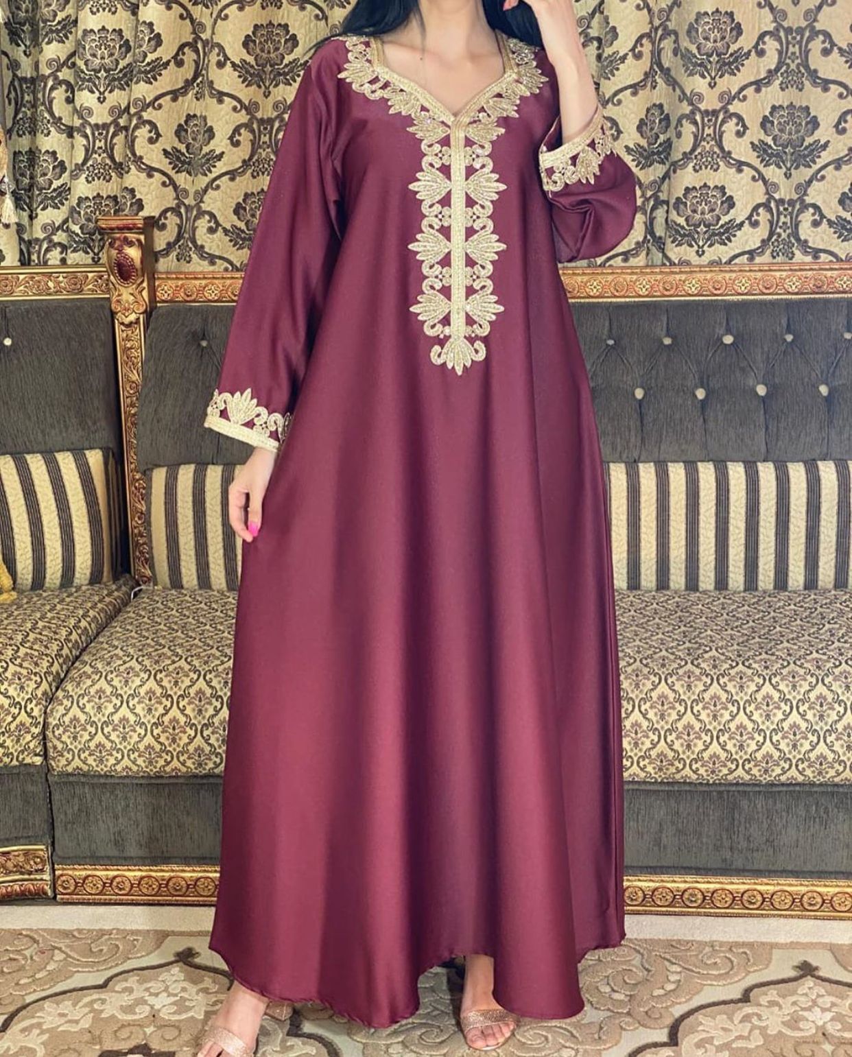 Bronzing Lace Jalabiya Dress